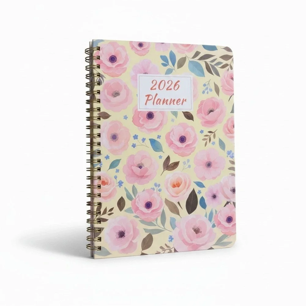 2026 Monthly Weekly Planner‎ Organizer Floral Pink